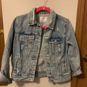 Distressed Denim Jacket / Size S